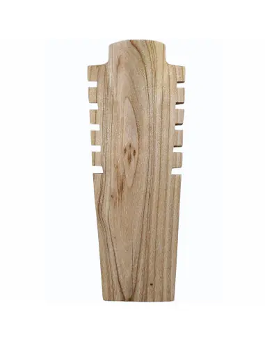 Présentoir en bois pour colliers et pendentifs 40cm | Finition "Bois brut naturel"