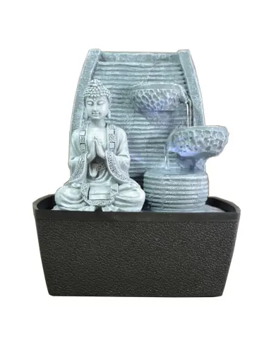 Fontaine d'intérieur Bouddha Stone avec mur d'eau et éclairage Led