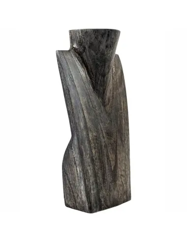 Buste présentoir à collier en bois 25cm | Finition "Noir Vintage"