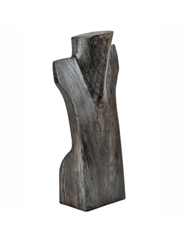 Buste Présentoir à colliers en bois 30cm | Finition "Noir Vintage"