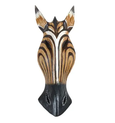 Masque Savane 30cm en bois, style trophée de chasse