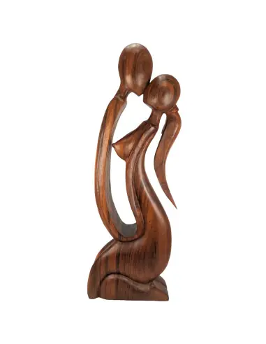 Statue Abstraite XL "Couple Sensuel" 100cm en bois | Sculpture érotique