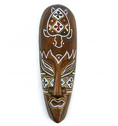 Masque décor tortue batik en bois 30cm