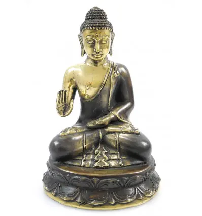 Statue Bouddha en laiton 24cm. Création artisanale en série limitée.
