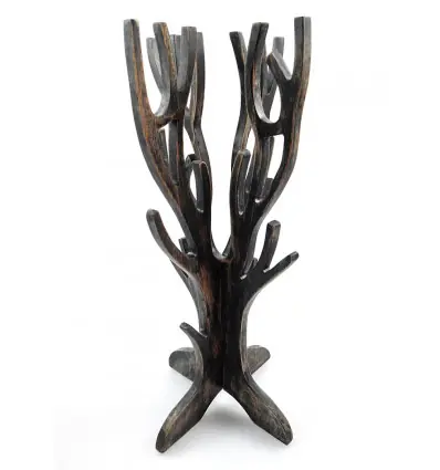 Arbre à Bijoux / rangement bijoux en bois finition "noir vintage"