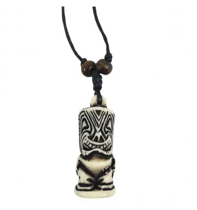 Collier Tiki polynésien maori - bijou tribal surf, plage, vacances.