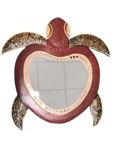 Miroir mural forme Tortue 40x38cm. Décoration du monde.