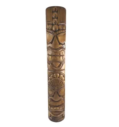 Totem Tiki Intérieur/Extérieur 100cm en bois | Sculpture sur bois artisanale