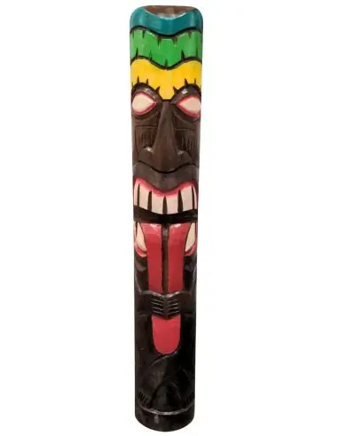 Totem Tiki Intérieur/Extérieur 100cm en bois | Déco Hawaï Polynésie