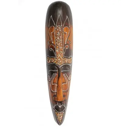 Masque Africain 50cm motif tribal. Déco murale africaine.