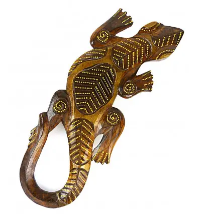 Salamandre / Gecko / Margouillat - décoration murale en bois 30cm