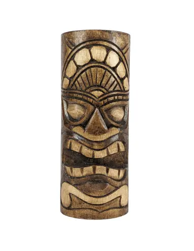 Totem Tiki 25cm, statuette maori en bois exotique