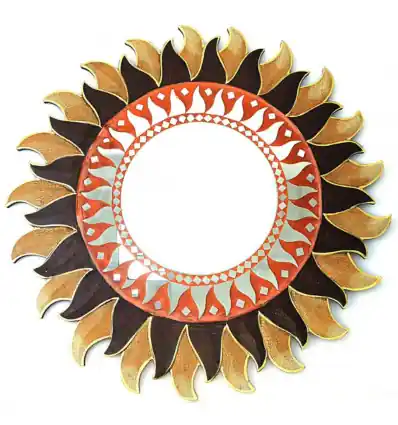 Grand miroir rond forme Soleil 60cm. Déco maison du monde.
