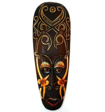 Masque Africain en bois 50cm. Décoration murale ethnique africaine.
