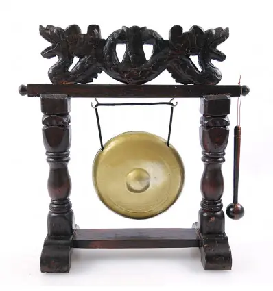 Gong de table chinois décor dragon. Fabrication artisanale.