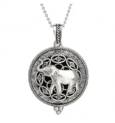 Collier Aromathérapie avec pendentif diffuseur de parfum, motif Éléphant