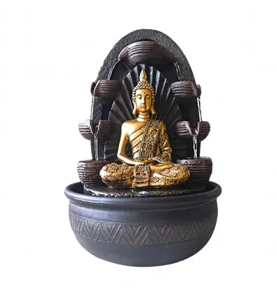 Grande fontaine d'intérieur Bouddha Chakra 40cm à éclairage Led