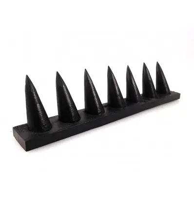 Présentoir à bagues / support en bois teinte noire (7 cônes)