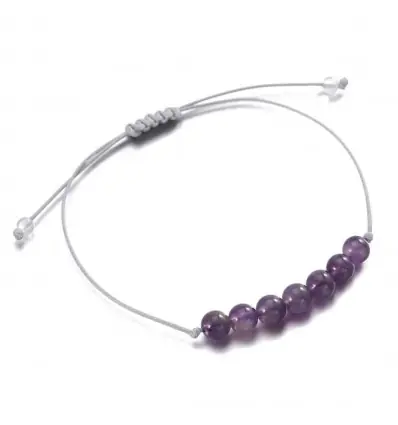 Bracelet Porte-bonheur "Optimisme" en améthyste.