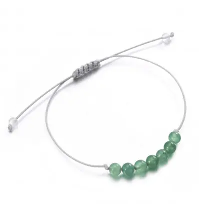 Bracelet Porte-bonheur "Sagesse" en aventurine verte.