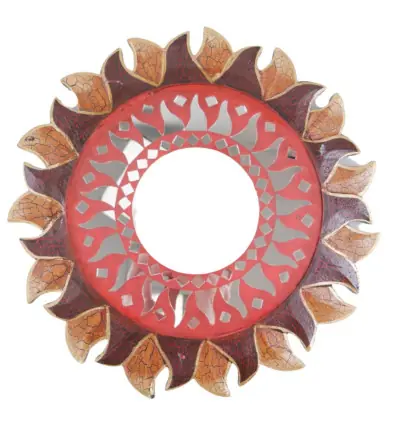 Miroir rond forme Soleil ø25cm. Déco ethnique