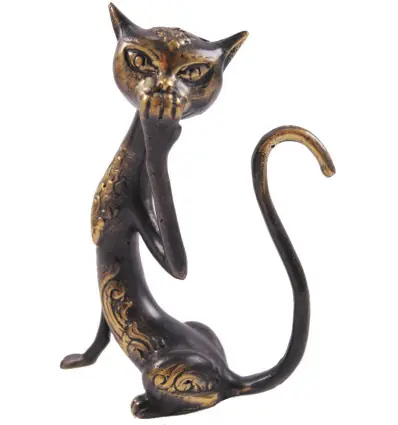 Statuette Chat en laiton 13cm