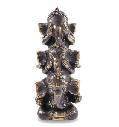 Statuette Ganesh en laiton 15cm. Le secret du Bonheur
