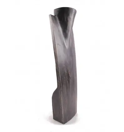 Grand Buste en bois Présentoir à colliers 50cm | Finition "Noir Vintage"