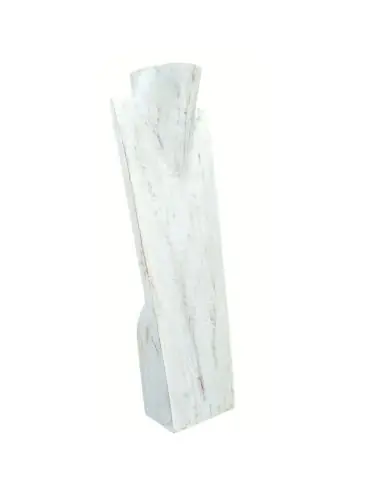 Grand Buste en bois Présentoir à colliers 50cm | Finition "Blanc Cérusé"