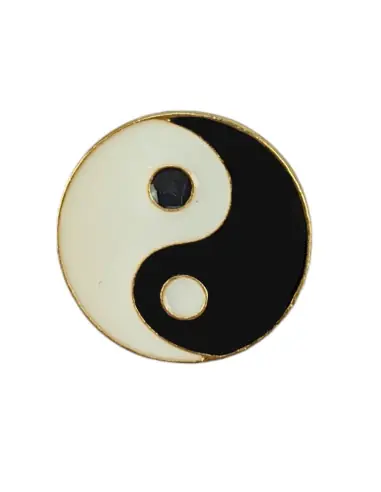 Pin's Yin Yang avec sa broche dorée