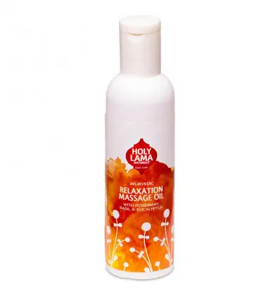 Huile de massage ayurvédique "Relaxation" 100ml à l'eucalyptus et basilic sacré | Holy Lama