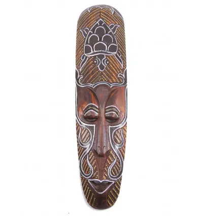Masque Africain en bois 50cm motif Tortue