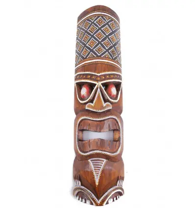 Masque Tiki Polynésie 50cm en bois.