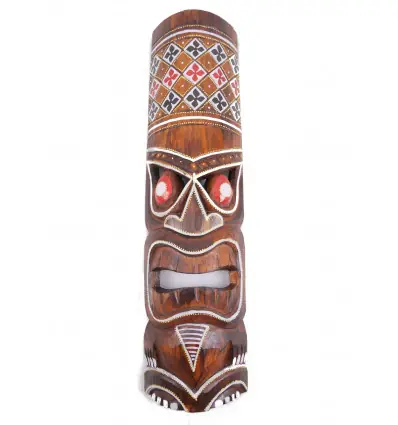 Masque Tiki Hawaï 50cm en bois.