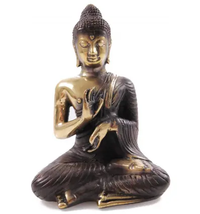 Statuette Bouddha Dharmachakra Mudra en laiton 14cm. Série limitée.