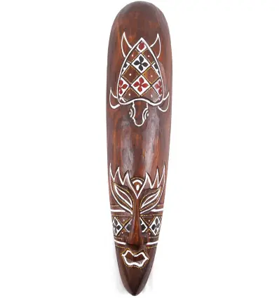 Masque en bois motif Tortue 50cm | Déco Africaine