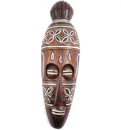 Petit masque 30cm en bois sculpté à la main