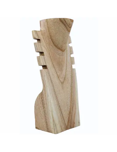 Présentoir en bois pour colliers et pendentifs 25cm | Finition "Bois brut naturel"