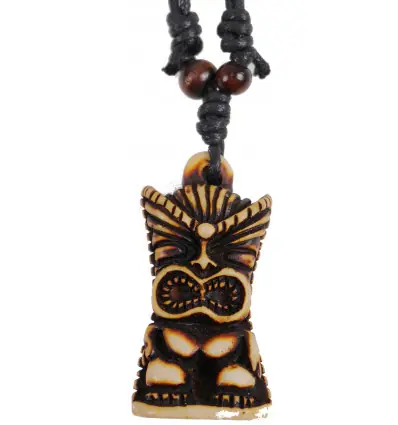 Collier Tiki marron - Style polynésien