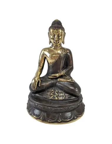 Statue Bouddha Zen en laiton 24cm
