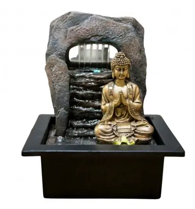 Fontaine décorative Bouddha Zen Dao 25cm à éclairage Led