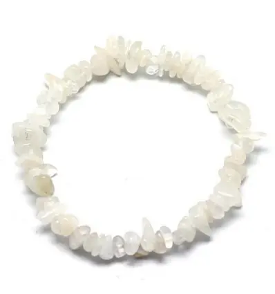 Bracelet baroque Pierre de lune blanche