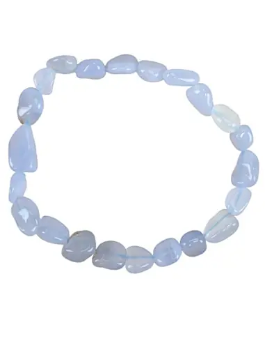 Bracelet Calcedoine Bleue AAA | Mini pierres roulées