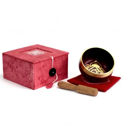Bol chantant tibétain - Coffret cadeau rouge | Chakra Racine