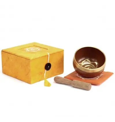 Bol chantant tibétain - Coffret cadeau orange | Chakra sacré