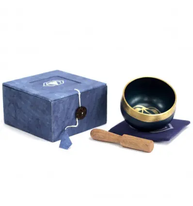 Bol chantant tibétain - Coffret cadeau bleu | Chakra Frontal (3ème œil)