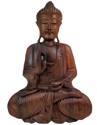 Grande Statue de Bouddha assis 50cm | Sculpture artisanale de Bali