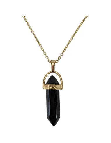 Collier doré + pendentif pointe Onyx