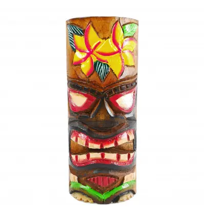 Totem Tiki 25cm en bois motif Fleur de Tiaré