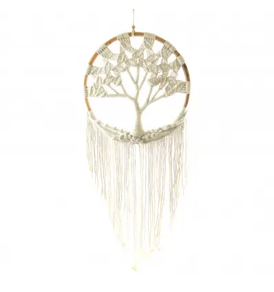 Décoration murale Bohème "Arbre de vie" en macramé ⌀43cm.